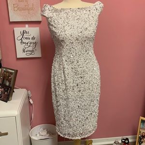 White & silver dress